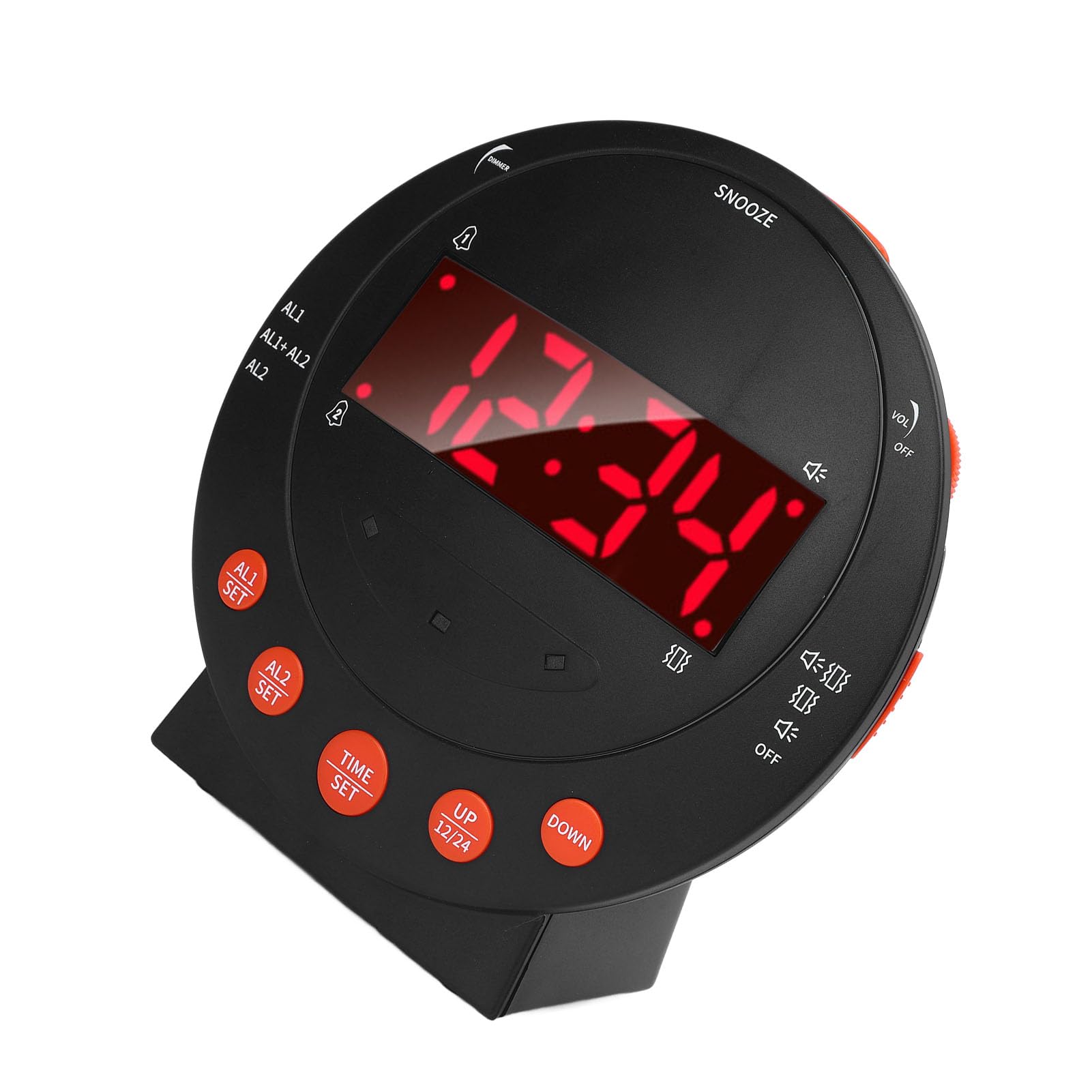 Reloj Despertador Ruidoso con Agitador de Cama y Pantalla LED de