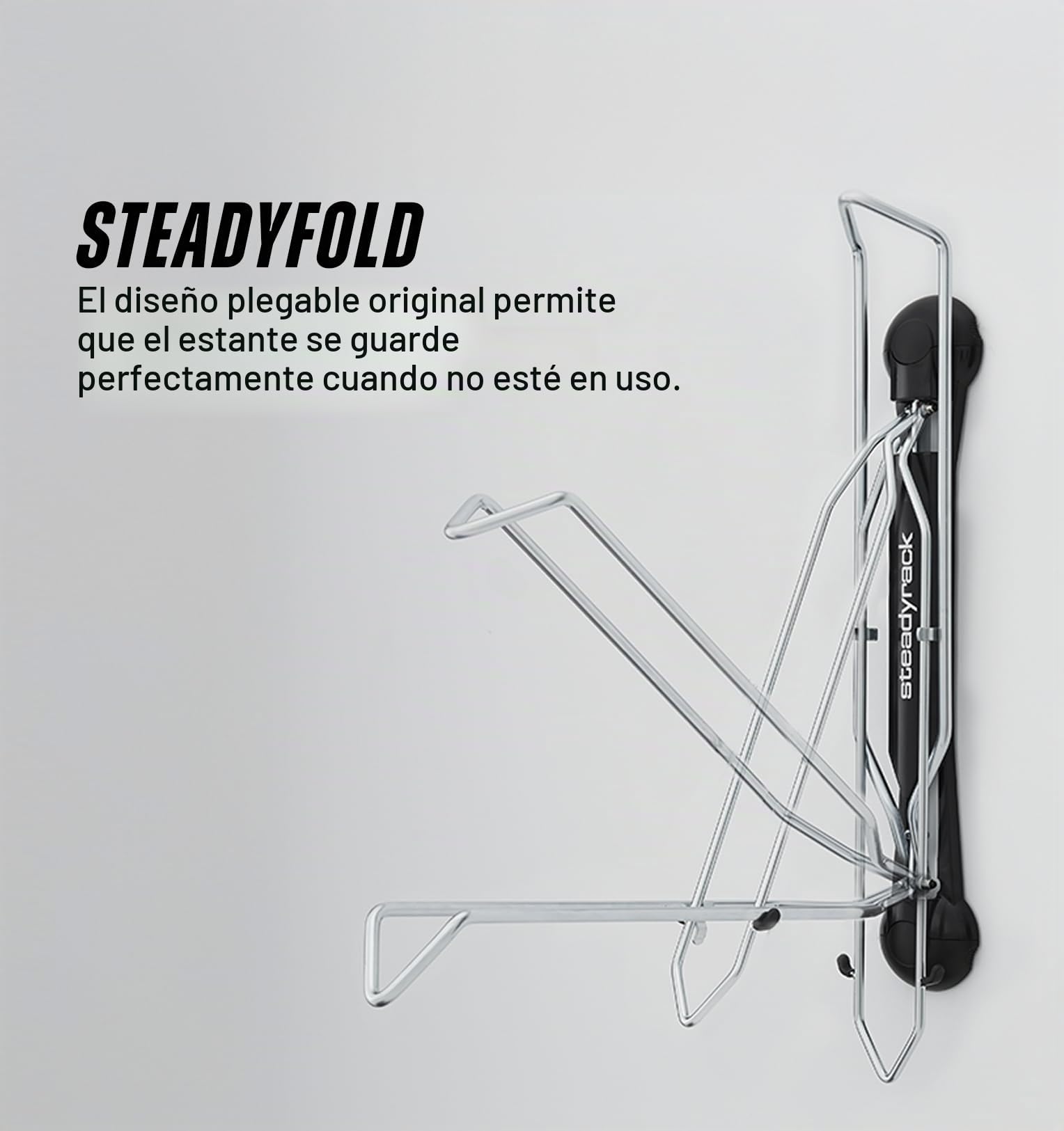Steadyrack Portabicicletas - Soporte giratorio para bicicleta de montaña, soporta hasta 35 kg, apto para ruedas de 20 a 29 pulgadas y neumáticos de 2,1 a 2,8 pulgadas, montaje en pared plegable para