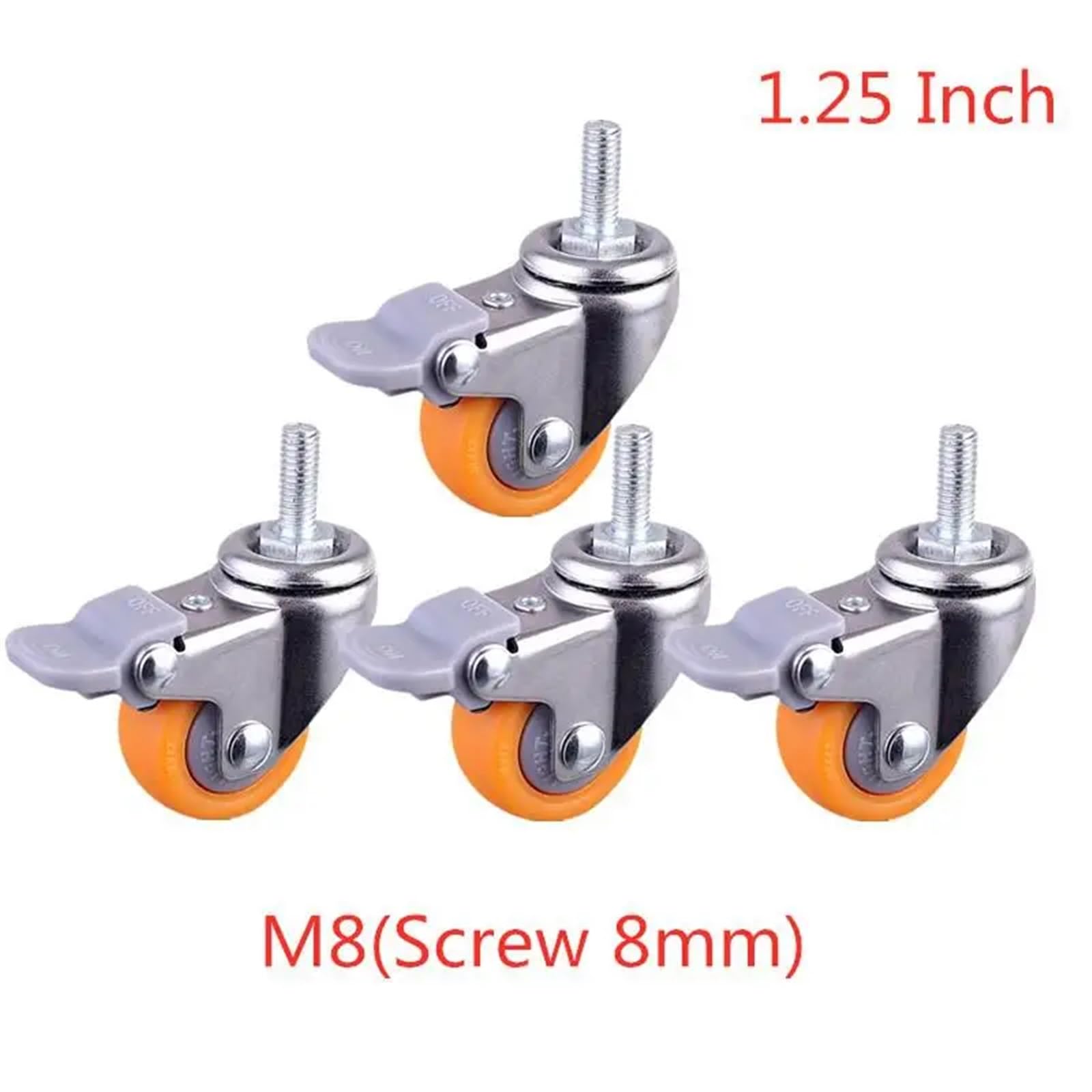 DFLPBHAV 4 Pcs/Lot 1.25 Inch Screw Caster Furniture Wheel Mute Display Cabinet Speaker(E)