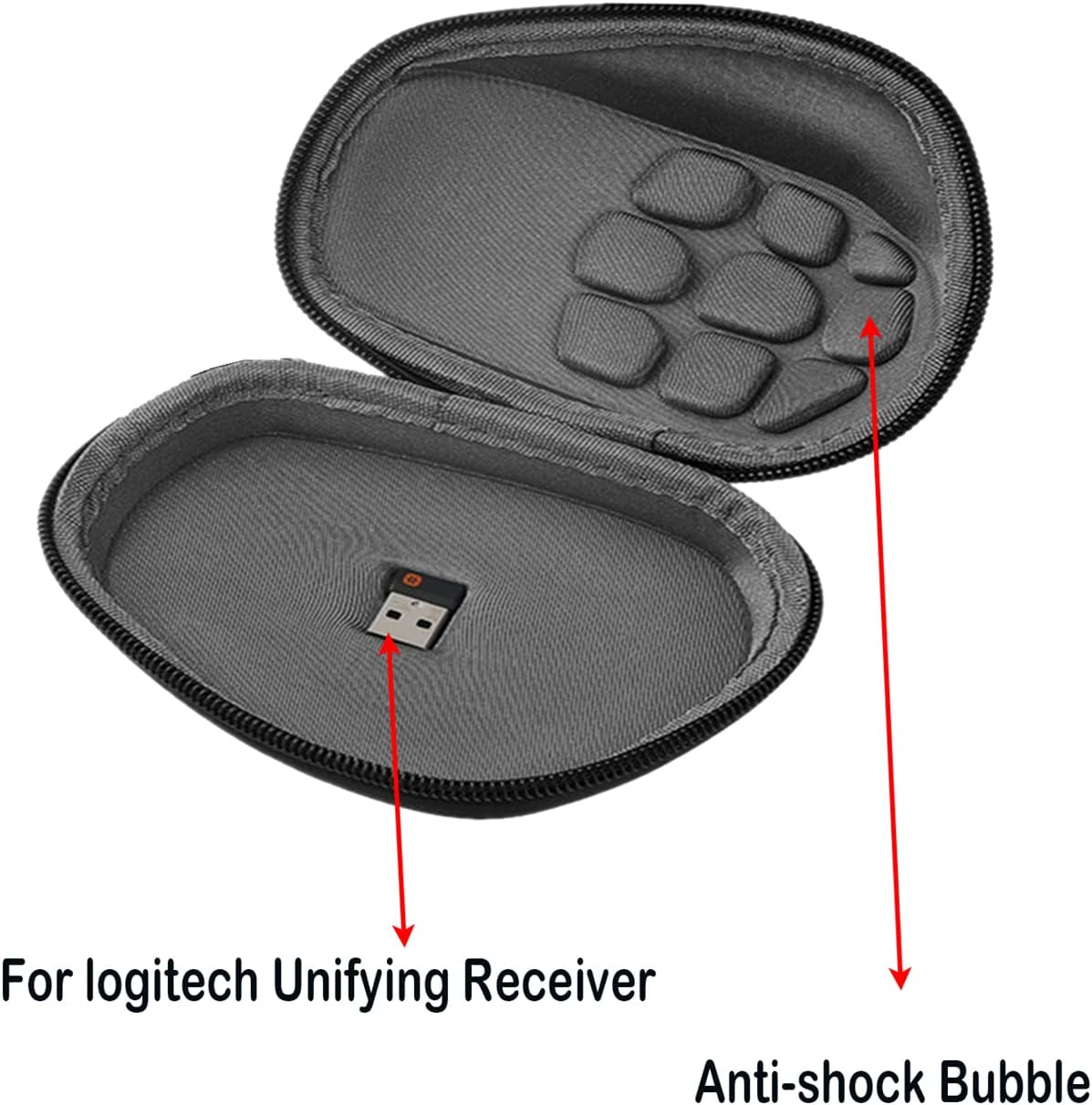 CANTOO Hard Travel Mouse Case for Logitech MX Master 3 / 3S / 2S / Advanced, Wireless Mouse, Travel Carrying Protective Storage Bag (with Carabiner Clip) - Image 4