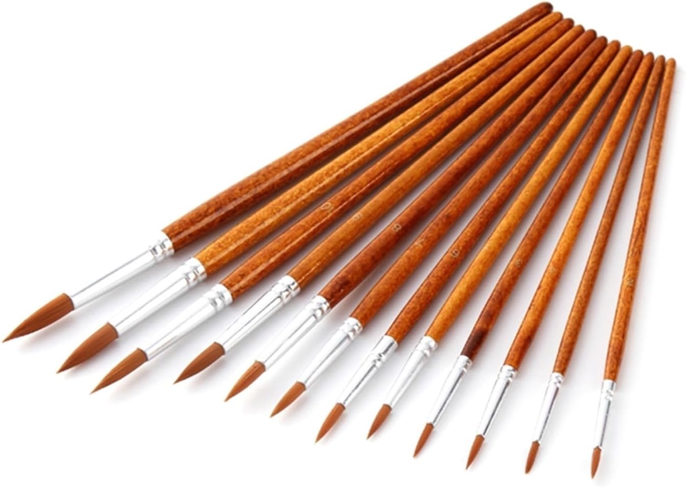 12PCS Portable Paintbrush Kit Paint Brushes Beginner Art Set for Canvas Rocks Watercolor Gouache Acrylic Painting