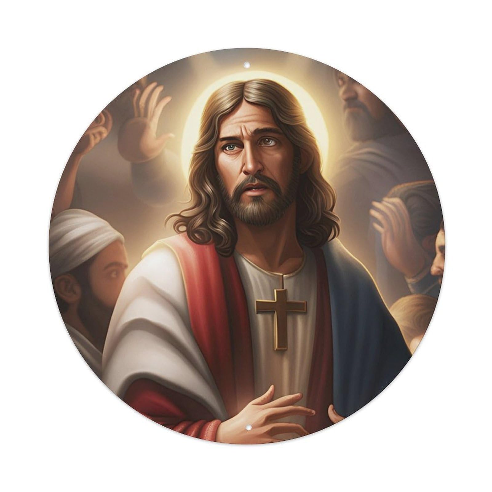 Jesus And The Believers Religious Metal Tin Sign