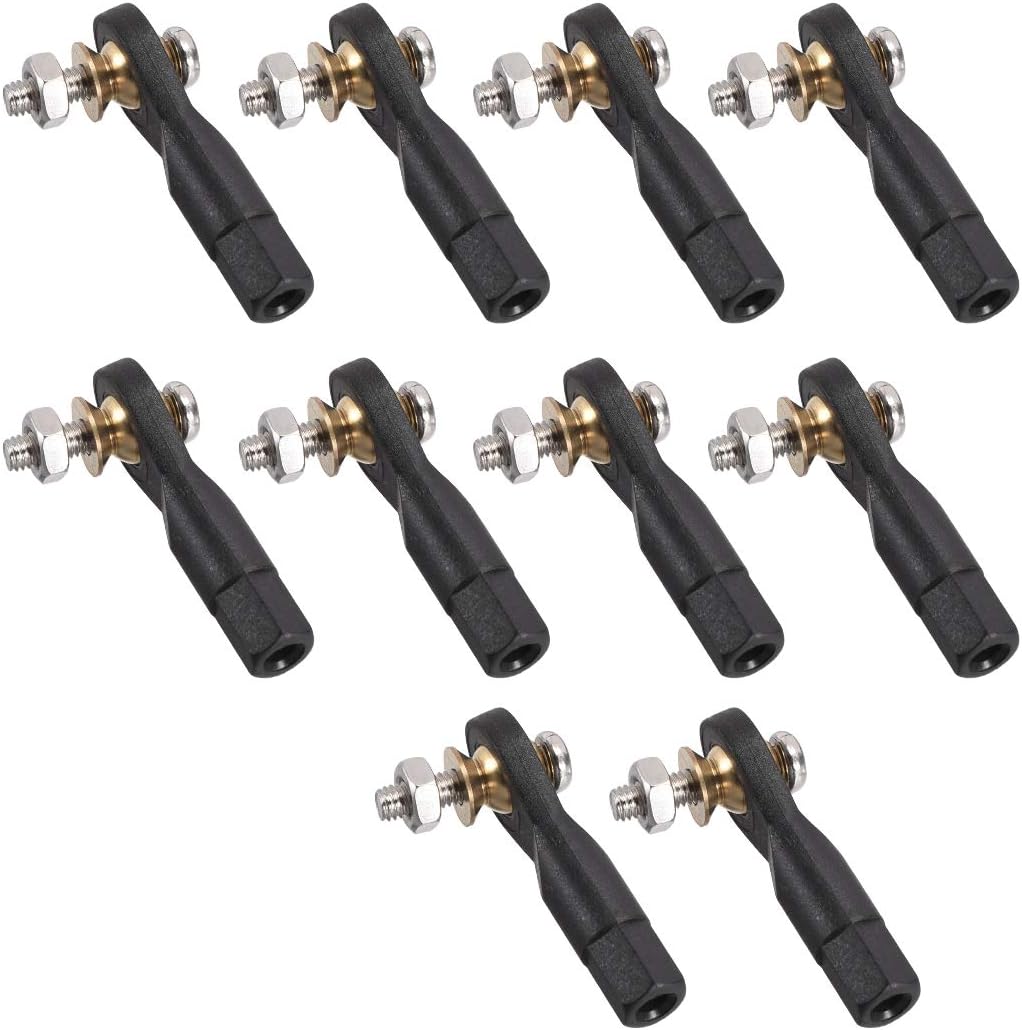 uxcell 10Pcs M3 3.0xL29mm Lever Steering Linkage Tie Rod End Ball Head End with Screws and Nut for RC Robot