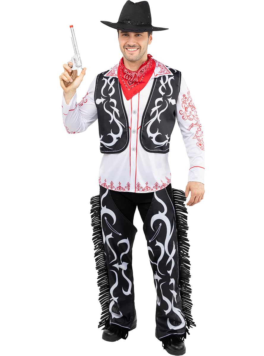 Funidelia | Cowboy Costume for Men and Women Cowboys, Indians, Western - Adult Costume and Fun Accessories for Parties, Carnival and Halloween - Size L - Brown