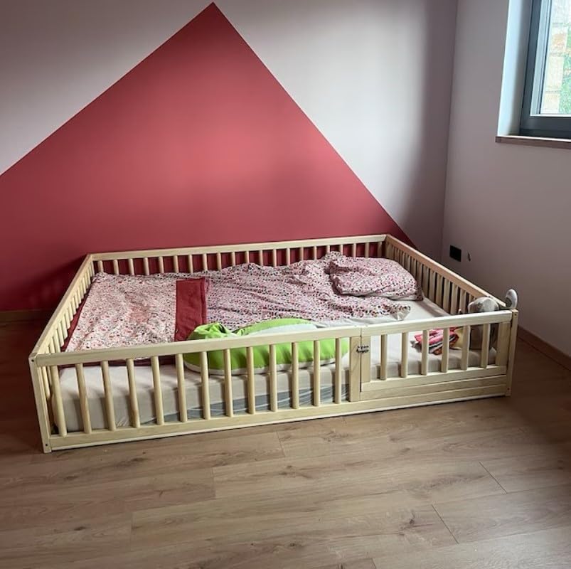 thumbnail: HomeForDreams Montessori Vloerbed - 190x90cm, Met Lattenbodem En Deur, Voor Peuters