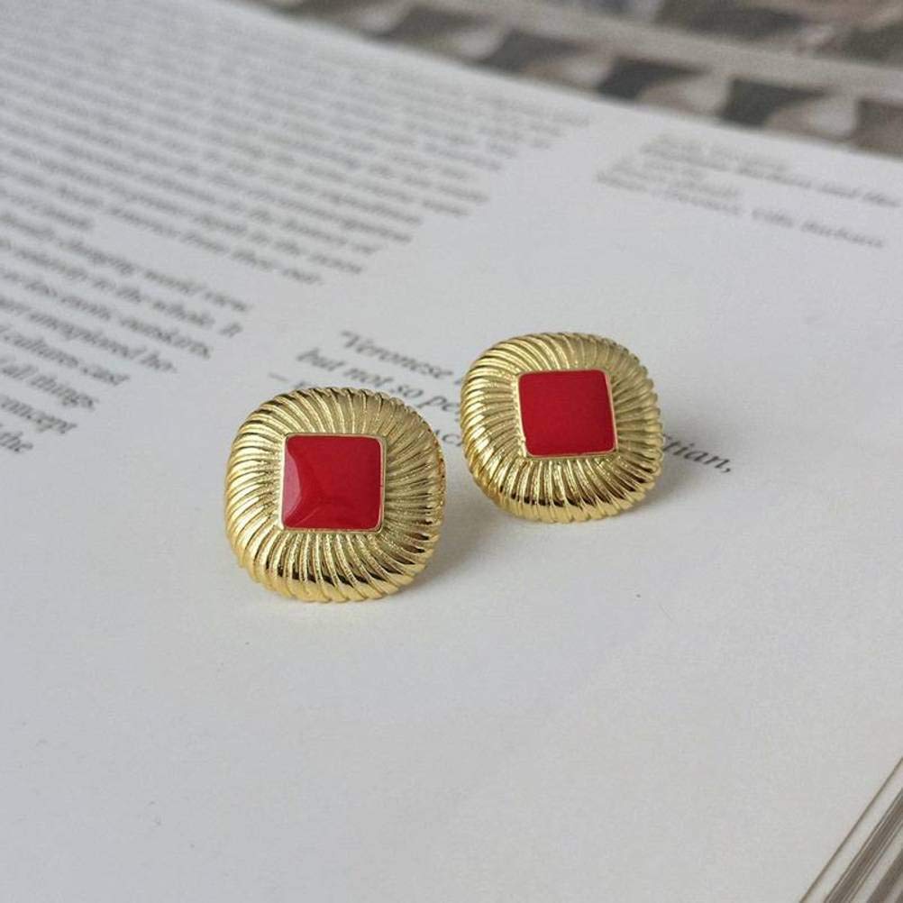 Boucles d'oreilles S925 anti-irritation pour filles à larme rouge - 4