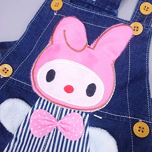 Kidscool Space Baby Summer Cotton Denim 3D Cartoon Bunny Soft Short Overalls,Blue,12-18 Months #TOP3