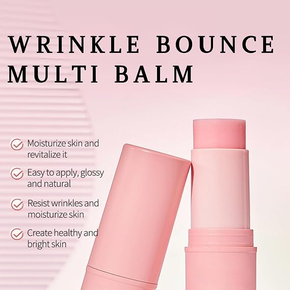 2 PCS Anti Wrinkle Bounce Collagen Stick, Wrinkle Multi Balm Stick for Lip & Eye, Pure Collagen Wand stick, Multi-Use Lip Care Korean Skincare, Anti Age Balm,Korean Lip Balm Enhance Elasticity 9G * 2