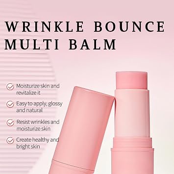 2 PCS Anti Wrinkle Bounce Collagen Stick, Wrinkle Multi Balm Stick for Lip & Eye, Pure Collagen Wand stick, Multi-Use Lip Care Korean Skincare, Anti Age Balm,Korean Lip Balm Enhance Elasticity 9G * 2