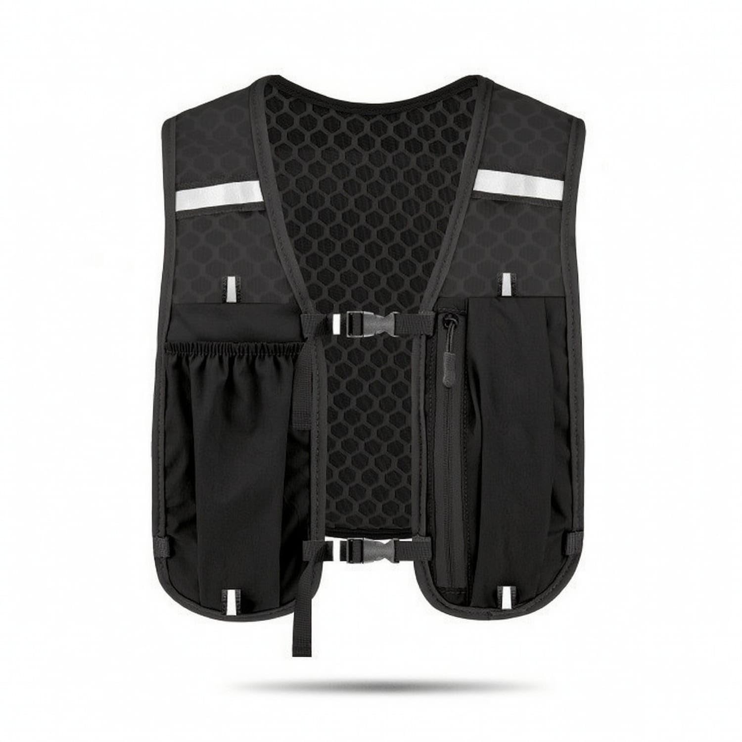 Lightweight Vest Pack Breathable Running Vest Reflective Backpack with Chest Straps Adjustable for Runners, Hikers, Cyclists, Endurance Race Training, Hiking, Black|Hydration Packs|Sporting G-image-46