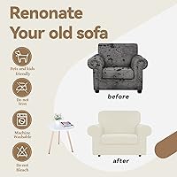 Vista 209 de WEERRW Fundas de terciopelo para sofá de 2 cojines, fundas de sofá de felpa de terciopelo de lujo de alta elasticidad, con parte inferior elástica