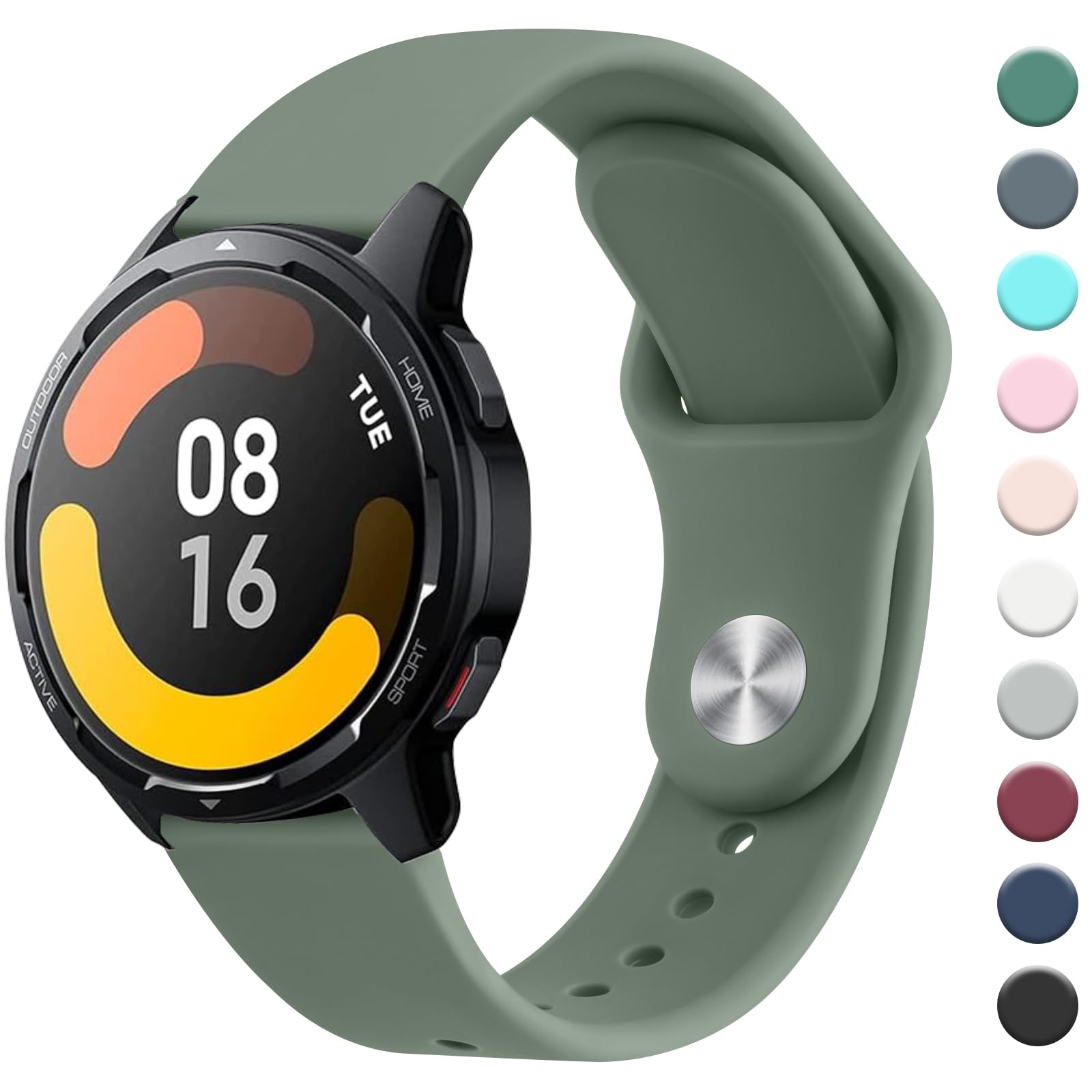 Cinturino Silicone 22mm Per Xiaomi Watch - Morbido, Traspirante E Anallergico, Nero - Foto 13