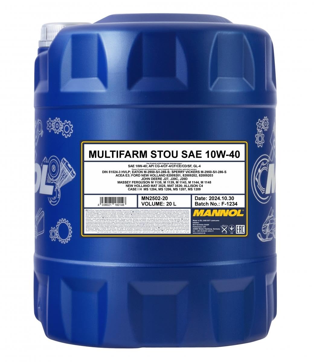 MANNOL Olio motore Multifarm 10W-40 20 L Compatibilità con MERCEDES-BENZ Classe C Sedan W203 Classe E Sedan W211 Classe M W163 Classe C Sportcoupe CL203 Classe E Sedan W210
