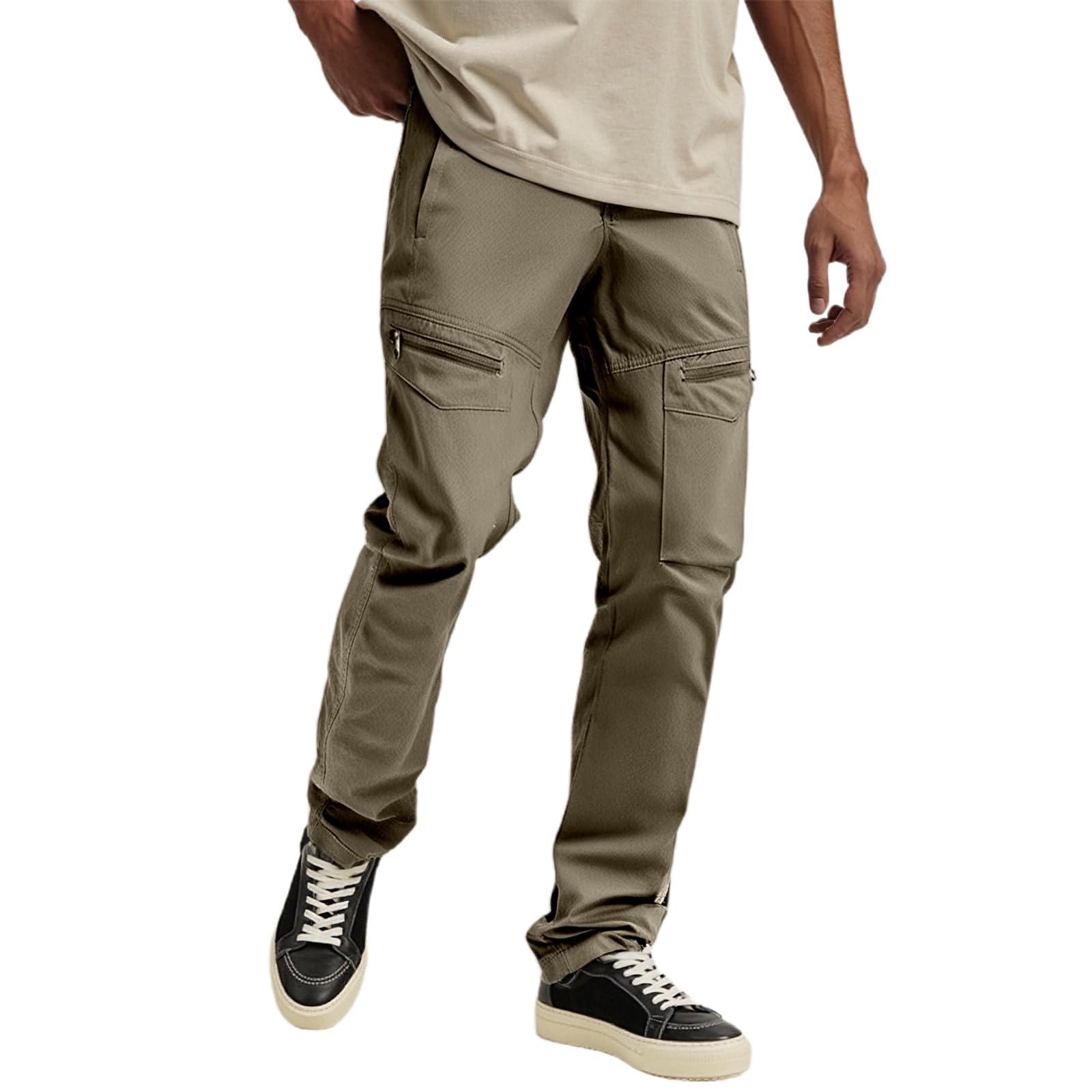 Pantalon cargo 2026 pour homme - Pantalon de randonnée convertible à séchage rapide - Imperméable - Léger - Fermeture éclair - Avec 5 poches profondes - Printemps et été