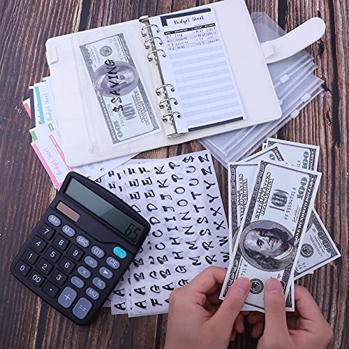 Antner A6 Budget Binder With Zipper Envelopes For Budgeting, Money Organizer For Cash, Expense Budget Sheets With Labels For 6-Ring Money Saving Binder With Cash Envelopes, White #TOP6