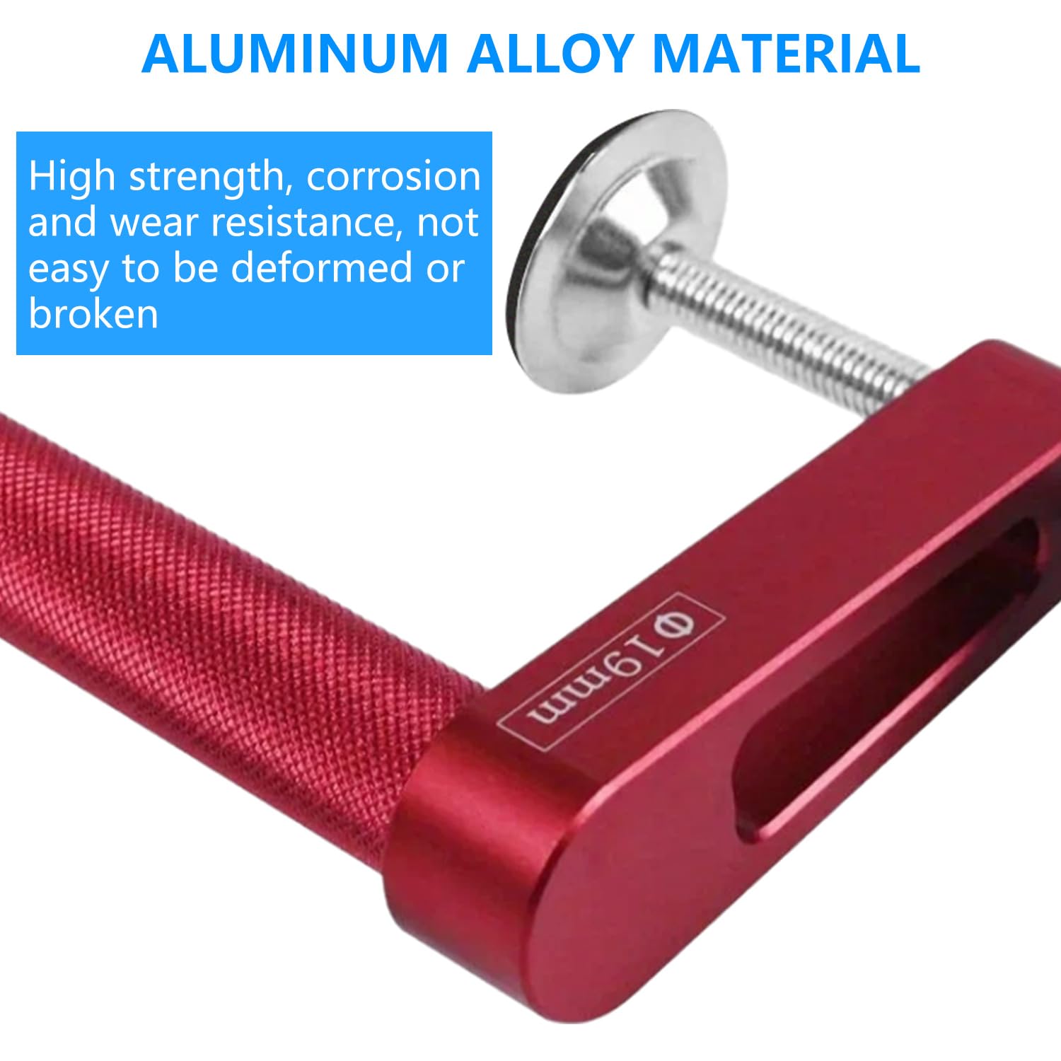 Outils de Serrage D'établi, Plage de Serrage 0-80 mm, Avec Supports Antidérapants, Pince de Table en Aluminium, Robuste et Durable, pour Le Travail du Bois et L'artisanat (Rouge)