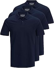 JACK & JONES 3er Pack Herren Poloshirt Slim Fit Kurzarm schwarz weiß blau grau XS S M L XL XXL 12171776