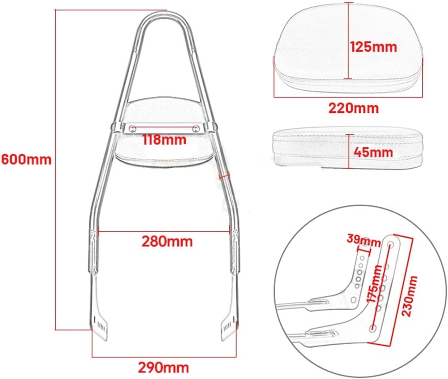 ハーレー ソフテイル ライダー ファットボブ ストリートボブ ブレイクアウト 2018-2023年式に適合 バイク用後部パッセンジャ