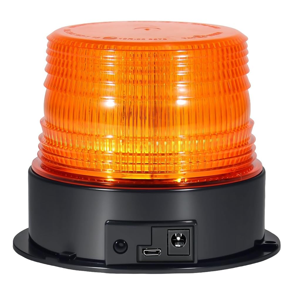 Jnchdghwa Rechargeable Battery Operated Wireless Beacon Light, Emergency Flashing Warning Strobe for Truck Vehicle Magnetic