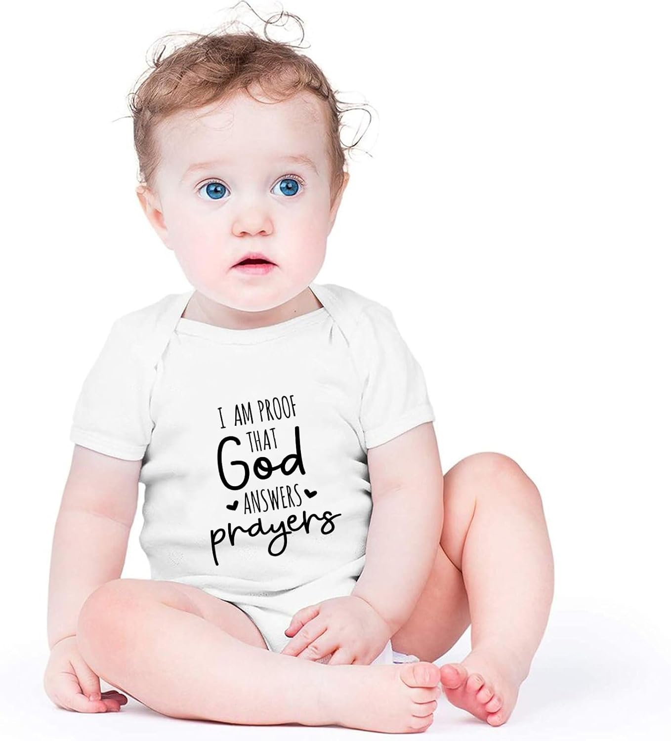 I Am Proof That God Answers Prayers Baby Bodysuit Baby Religious Bodysuit Blessing Babies Clothing - Image 2