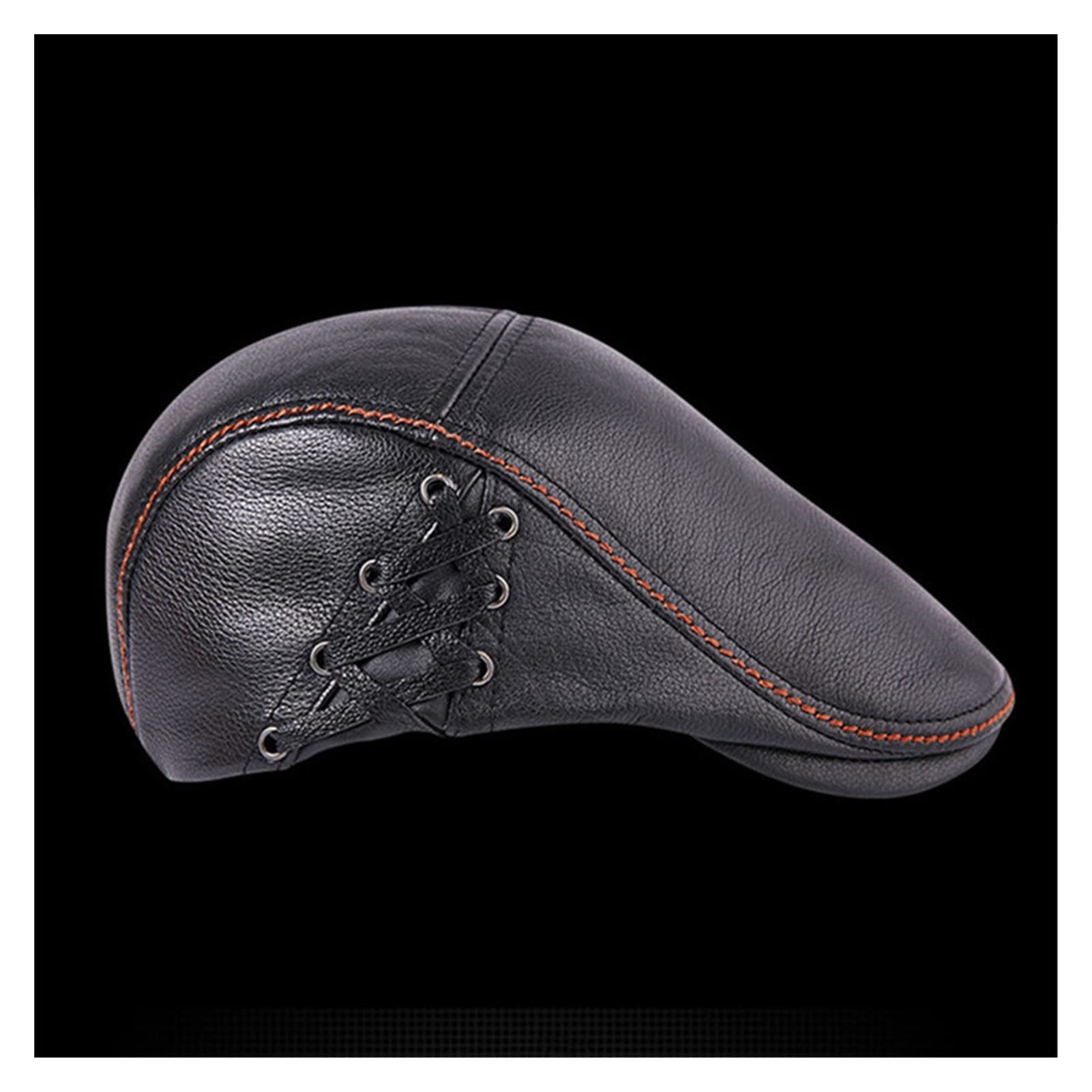 Płaskie czapki dla mężczyzn, Pu Skórzana Newsboy Peaked Cabbie Ivy Gatsby Beret Hat Driving Cap