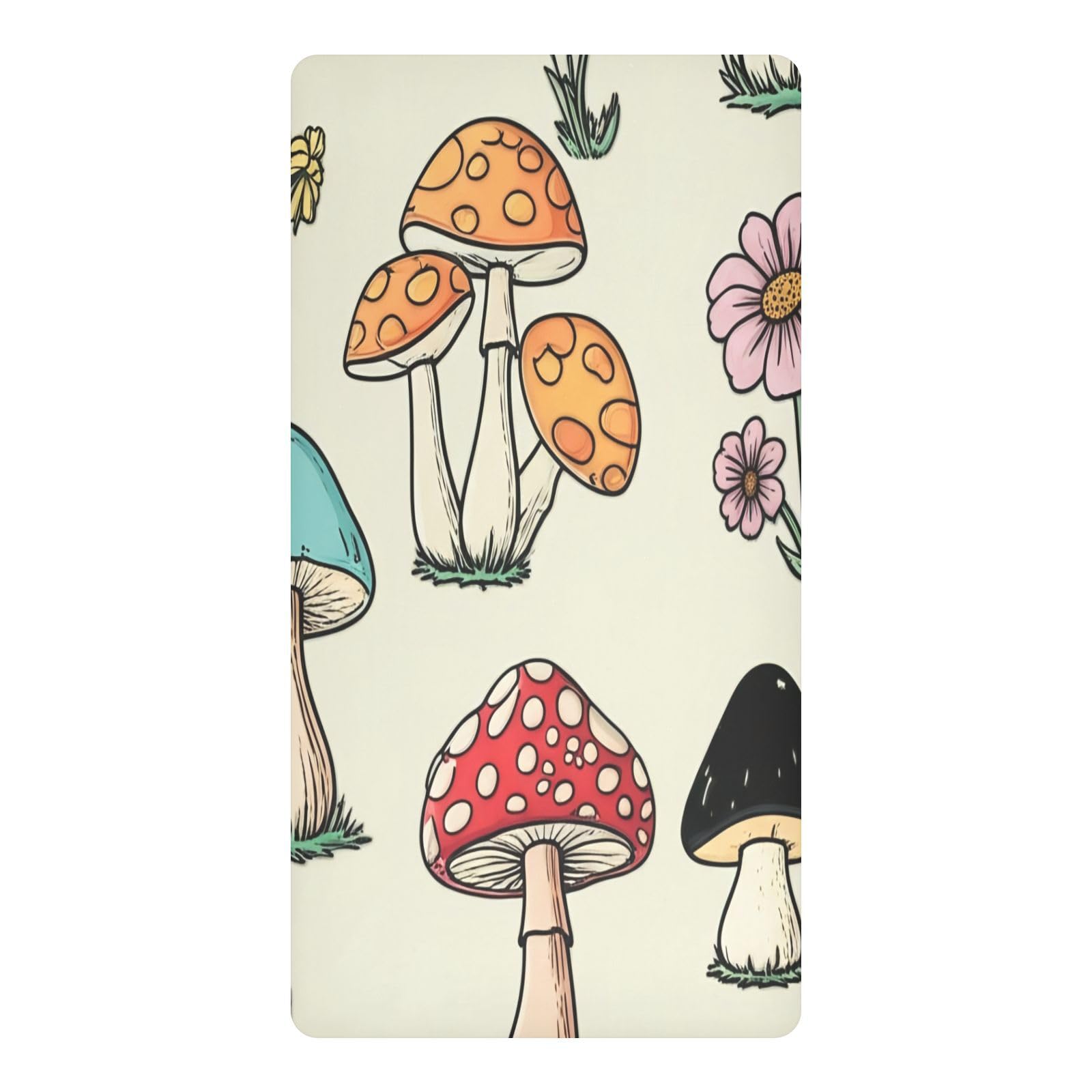JiangGgen Cartoon Mushrooms Baby Crib Sheet Soft Breathable for Standard Crib-M