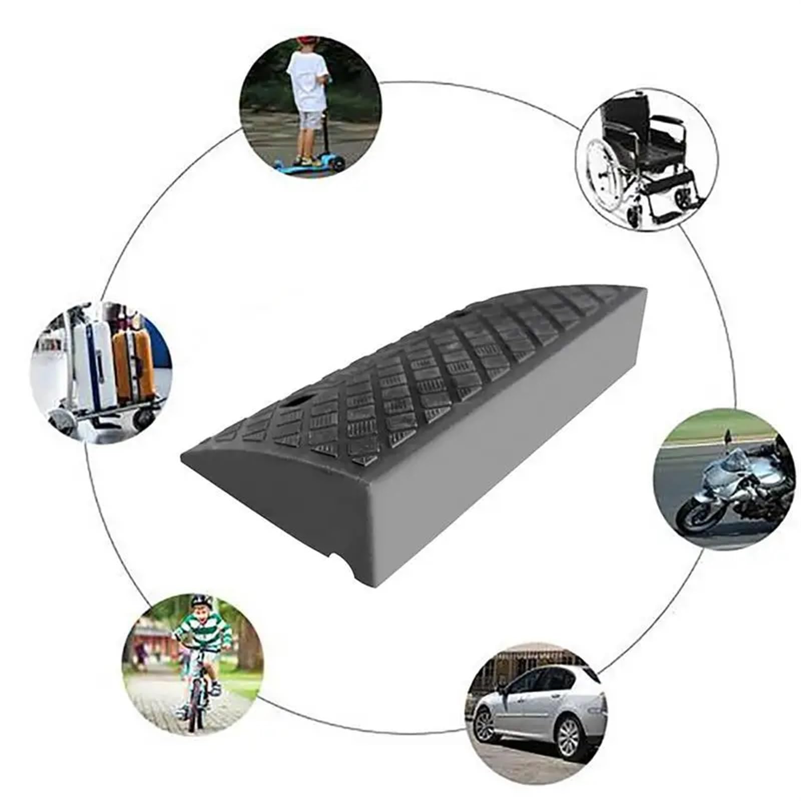 Genérico Rampa de plástico Ligera y Resistente para Acceso a entradas de vehículos y sillas de Ruedas: solución de Movilidad Duradera para Puertas, vehículos y Equipos; transición Segura y Sencilla.