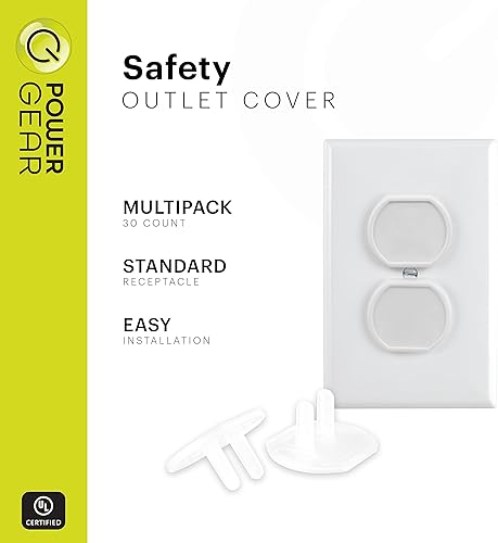 Miniatura 8 de GE 51175 transparente de seguridad para niños paquete de 30 fundas mantiene a los niños seguros para tomas de corriente no utilizadas fácil de