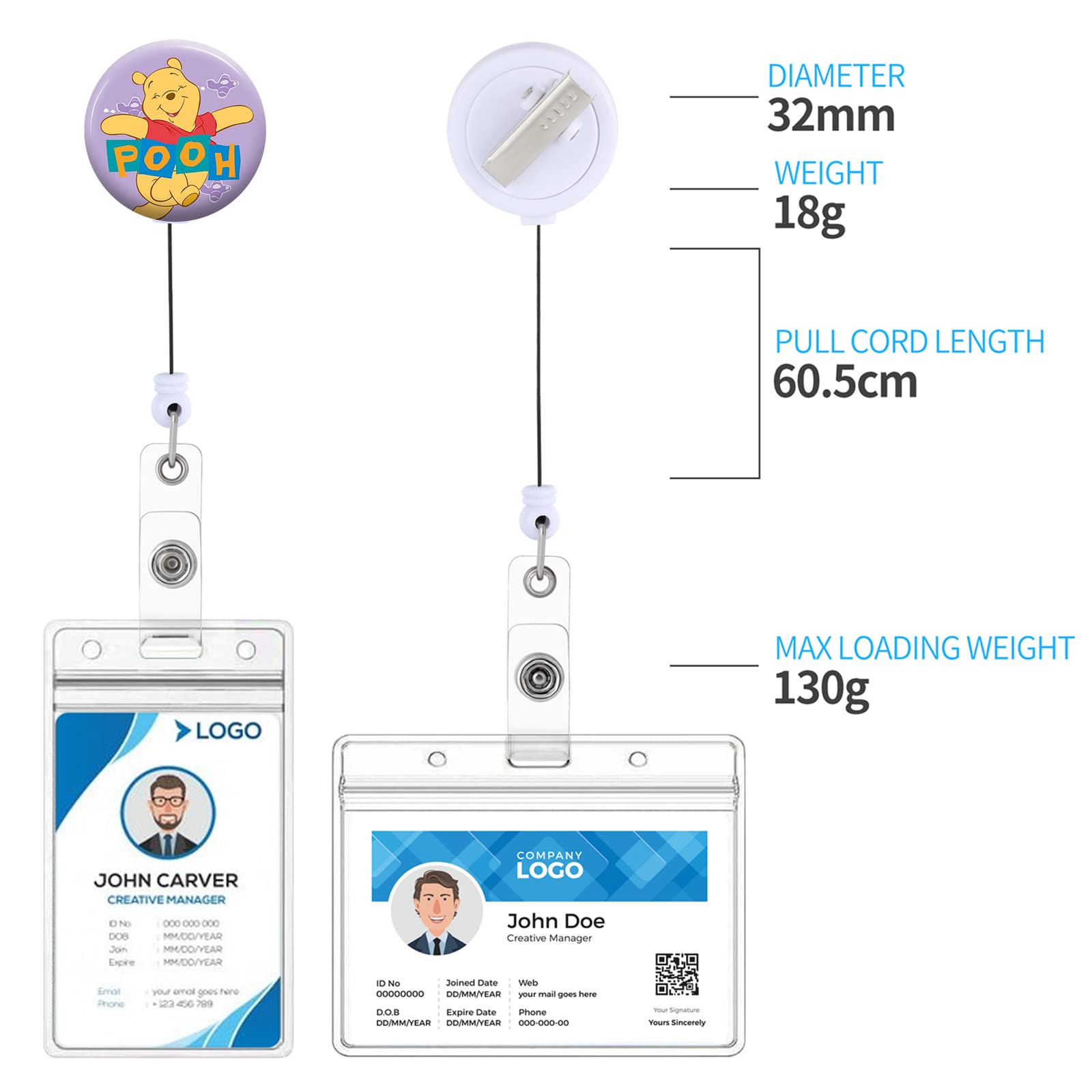 Cute Bear And Mushroom Badge Reel Retractable For Nurse Nursing RN CNA - View #6