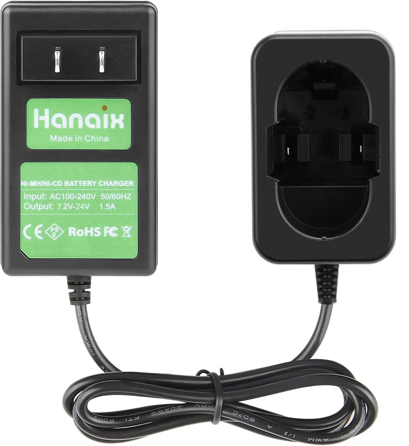 Hanaix 7.2V- 24V Ni-MH Ni-CD Charger Compatible with Bosch BAT030 BAT031 BAT240 BAT299 5102607 335561 2607335 335448 4462607 2607335