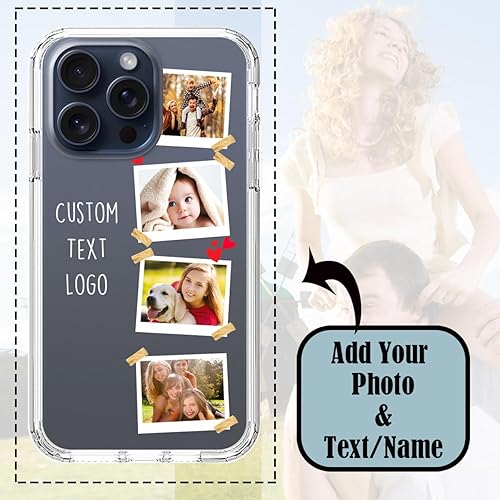 Miniatura 10 de Funda personalizada con nombre de foto para Apple iPhone 15 14 13 12 11 Pro Max Plus Mini teléfono con protector de pantalla IP, carcasa de TPU