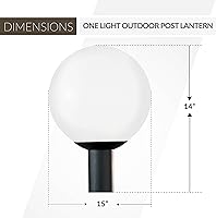 Vista 4 de Sea Gull Lighting 8254-68 Globo al aire libre poste linterna exterior accesorio, uno - luz, plástico blanco