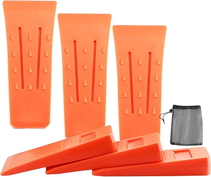 QUARKZMAN Fällkeil 4er Set ABS Kunststoff - 152mm Forstkeil Mit Tasche