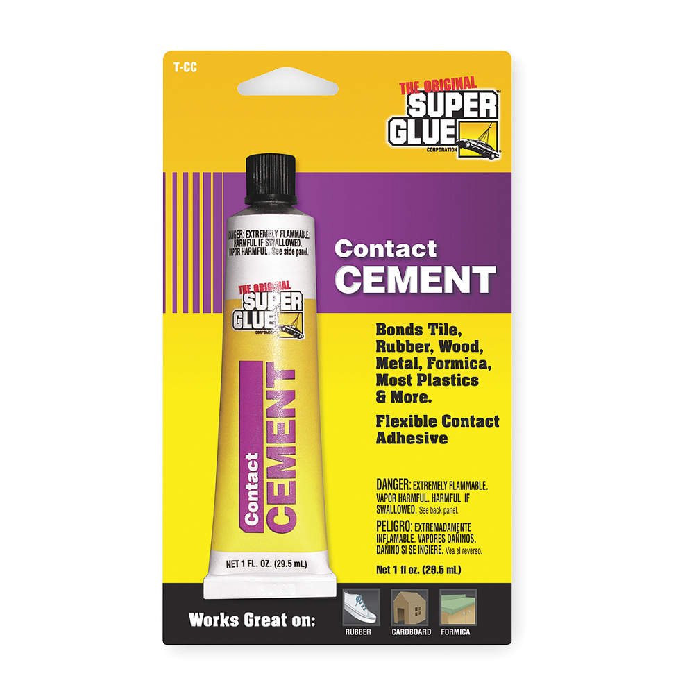 Super Glue Contact Cement, Acrylic, 1 Oz Tube, Clear
