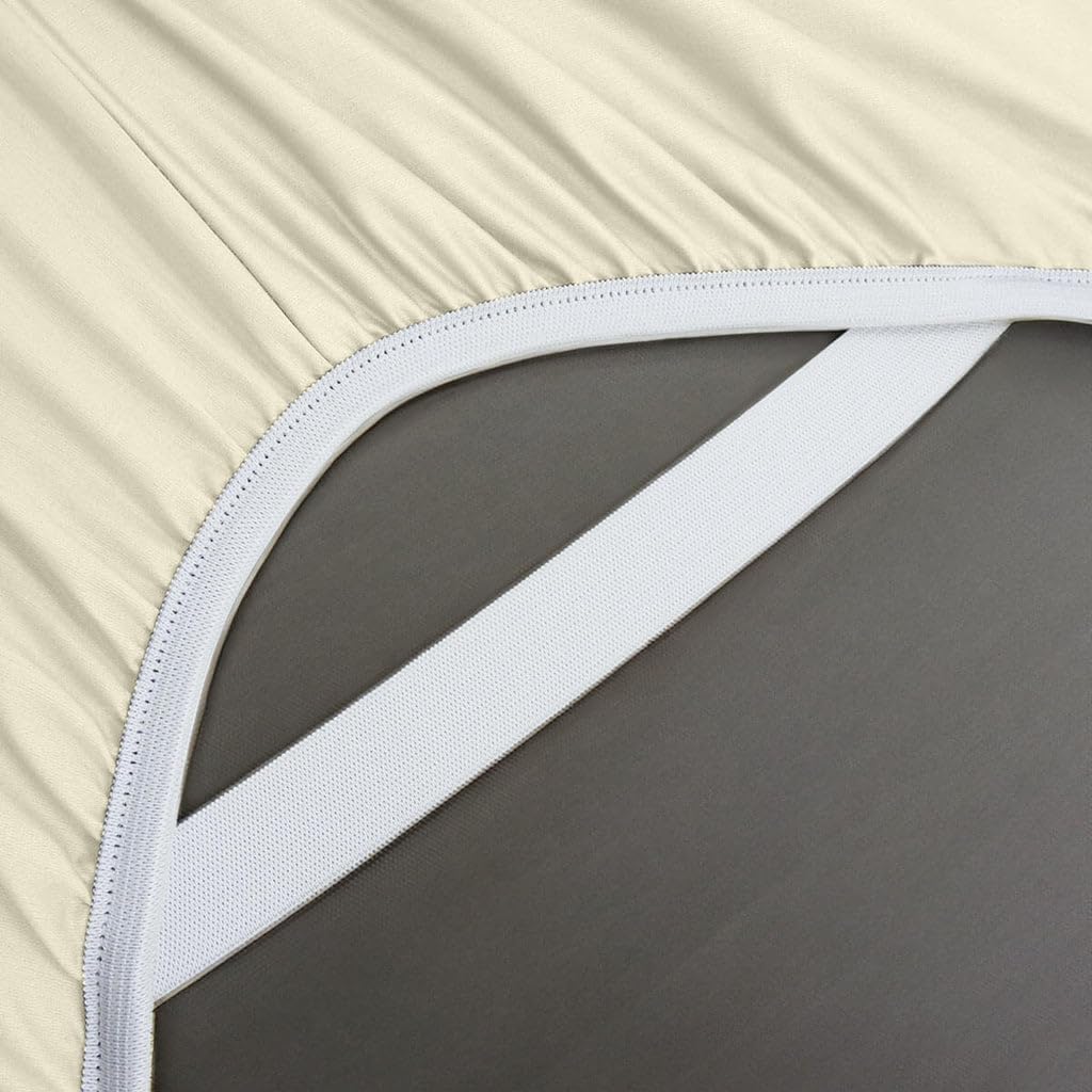 Royal Tradition RV Sheet Set (Short Queen-Ivory) 100% Cotton 300 Thread Count 4pc Camper Sheets