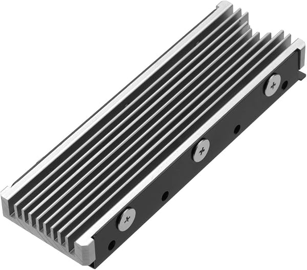 M.2 2280mm SSD両面ヒートシンク、PC / PS5用サーマルシリコンパッド付きM.2 PCIE NVMe SSD (銀色) - 2