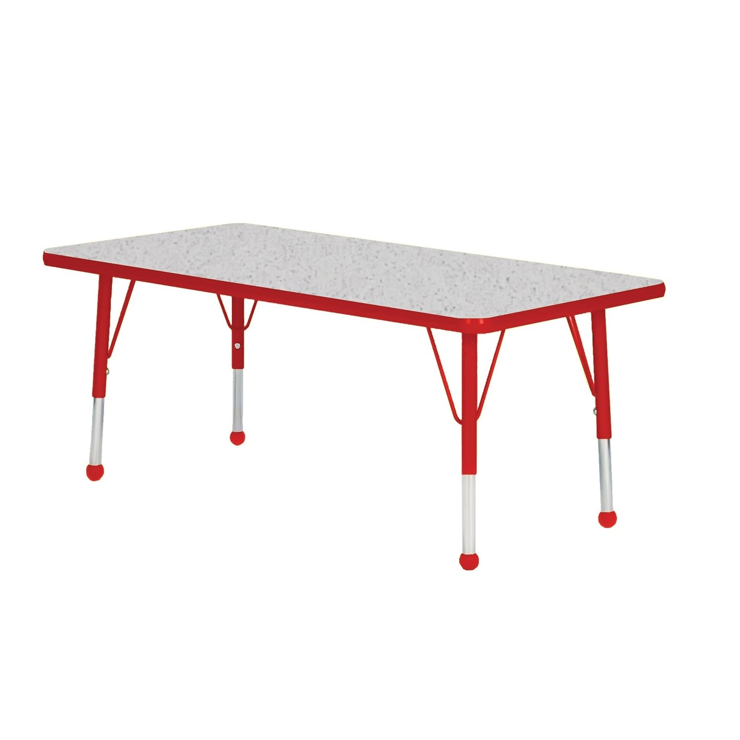 Creative Colors N3048TL-TB Activity Table, Ball Glides, Toddler Height, 30" x 48", Rectangle, Gray Nebula Top, Teal Edge