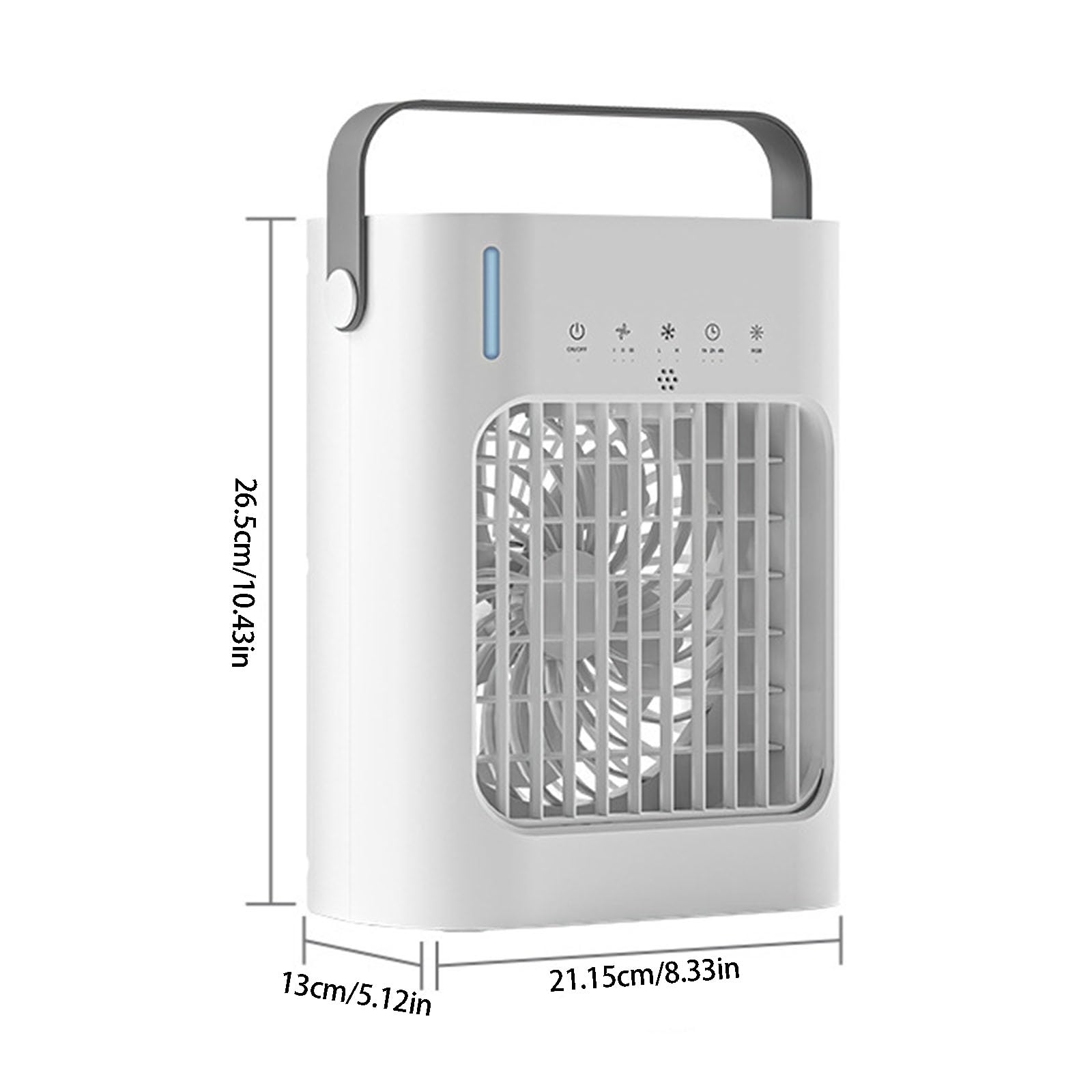 Ventilateur brumisateur USB portable avec commande, Black | 3 vitesses, poignée de transport pour le refroidissement du bureau, du dortoir, du chevet et des voyages