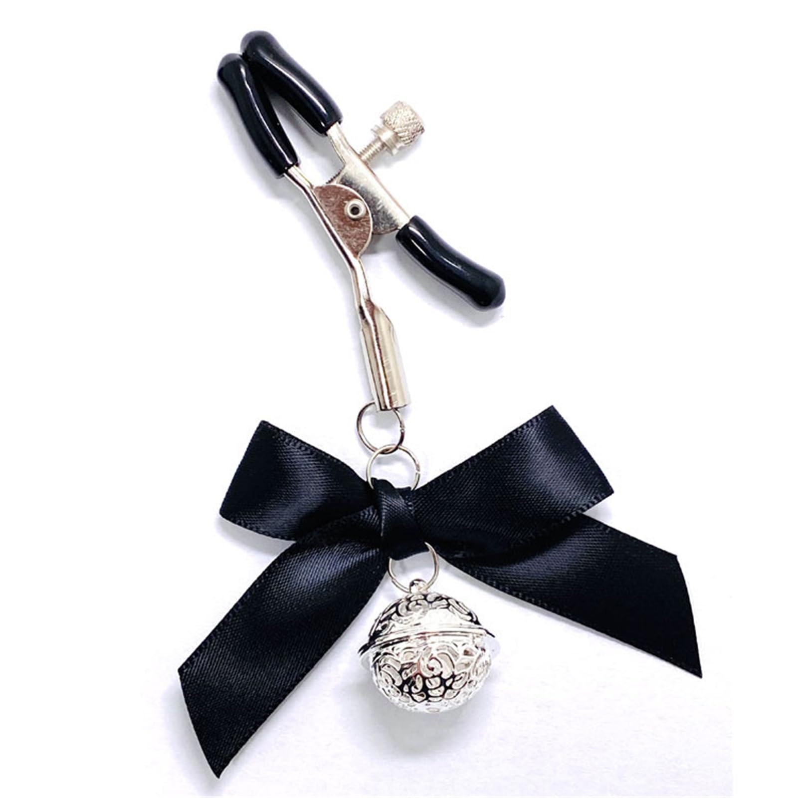 Luxury Stainless Steel Metal Anal Trainer Jewel Butt Plug SM Small Bell Adult Anal Plugs(M): B-Nipple Clip M