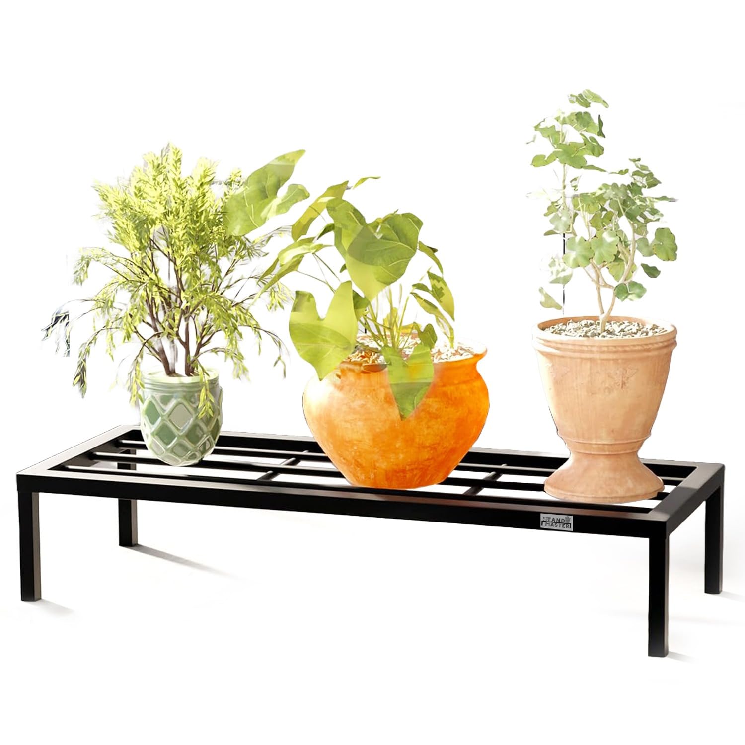 Stand Master Plant Stand For Balcony & Living Room Anti-Rust Pot Stand For Outdoor & Indoor Planters Gamla Flowerpot Garden Stand Plant Stands For Balcony Decoration Black Color 24 Inch | Plant Stand For Living Room (Set of 1)