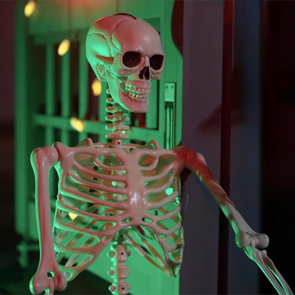 Zestaw szkieletów na Halloween, 2 sztuki, biały, 85 cm, z polipropylenu, do użytku wewnątrz i na zewnątrz, dekoracja świąteczna, dekoracja sezonowa, dekoracja na imprezę, dekoracja pokoju