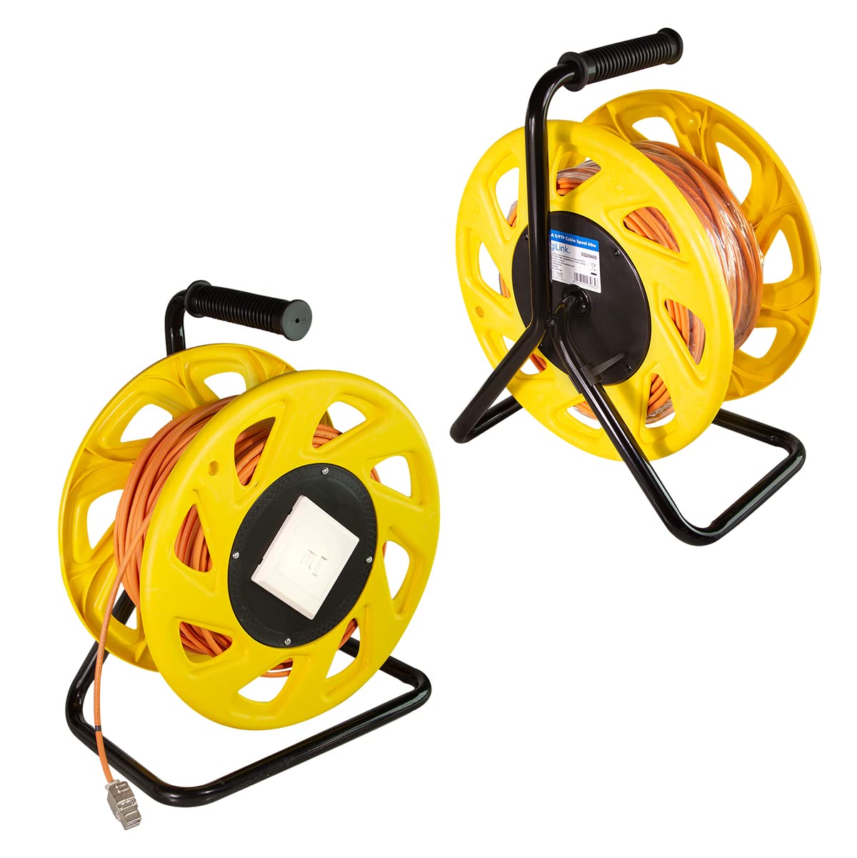 LogiLink cq3060s Enrouleur de câble réseau avec Prises 6 A STP RJ45 Keystone 60m