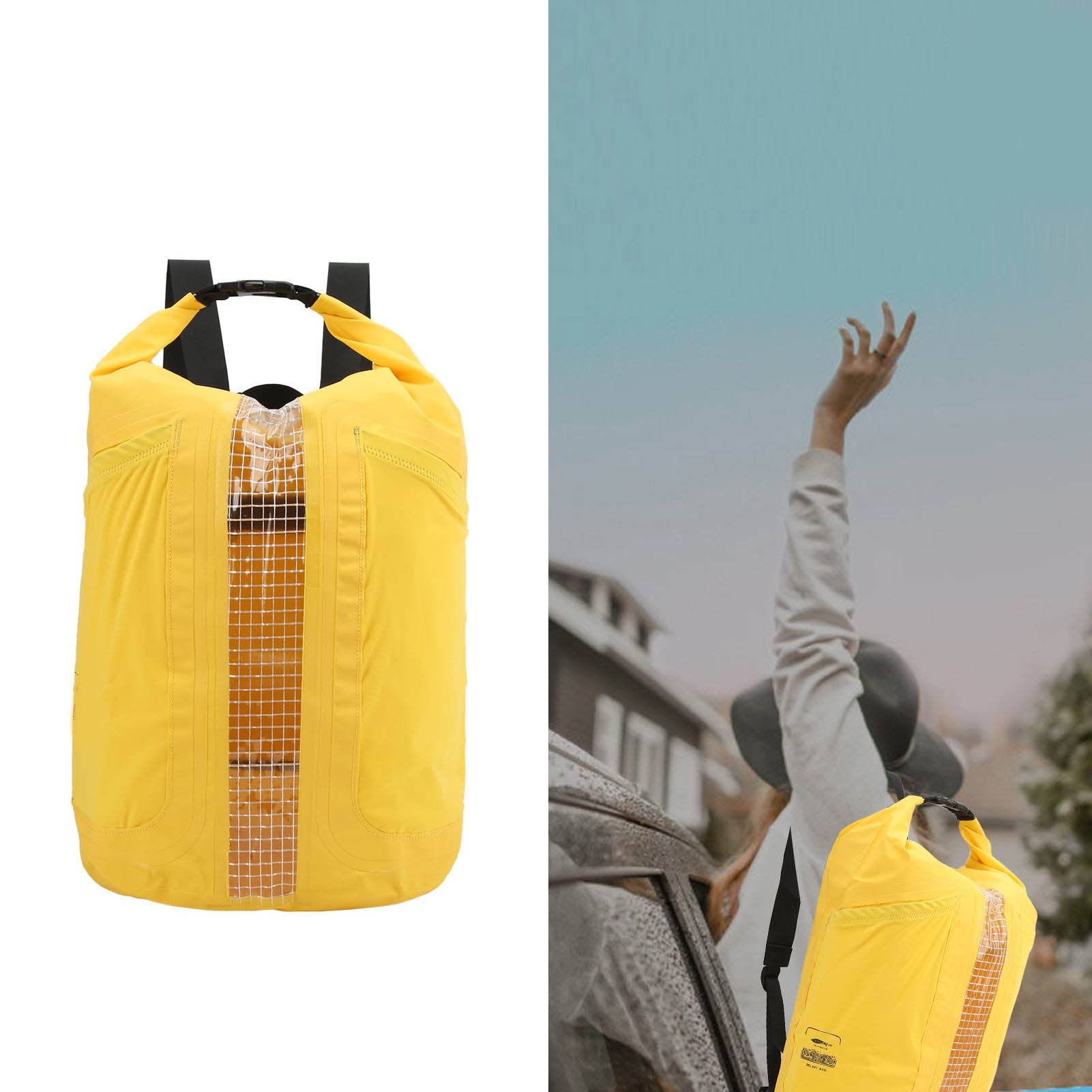 Sacca Stagna Galleggiante, Borsa Stagna Stagna in Rete Laminata in PVC, Sacca Stagna Galleggiante Stagna, Zaino Stagna Stagna per Kayak Nuoto Canottaggio Surf