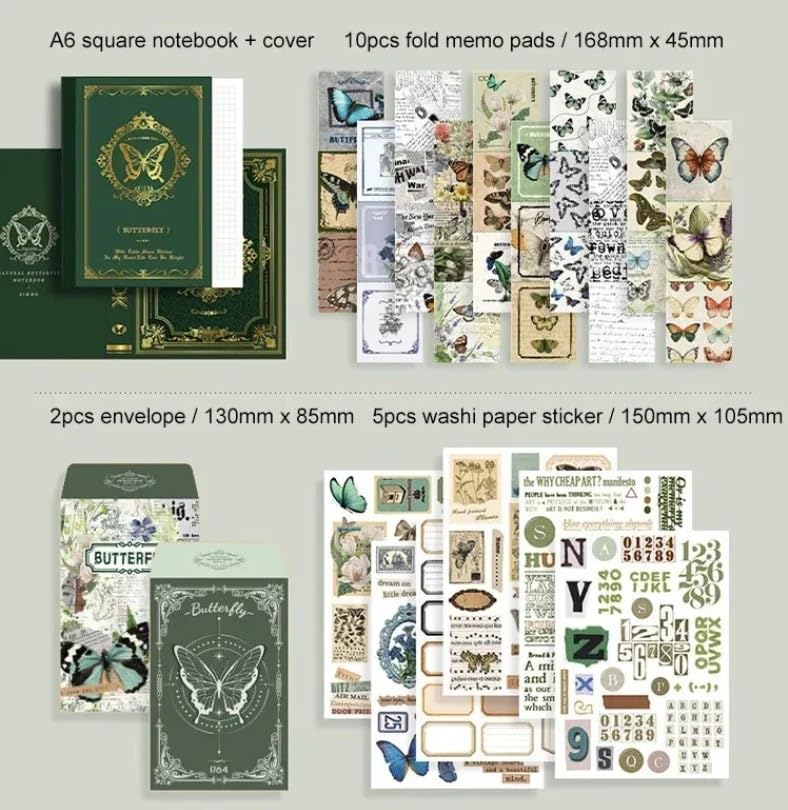 Image of Invite Enterprise Paperwrld Vintage Butterfly Scrapbooking Box (Enchanted Garden-Green)