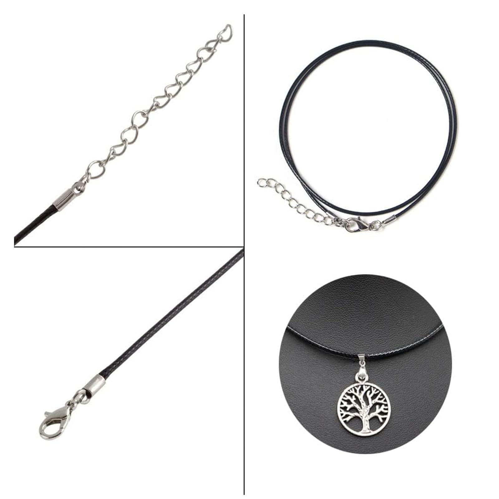 50 Pièces Collier Cordon Noir, Cordons Pour Colliers Cordon