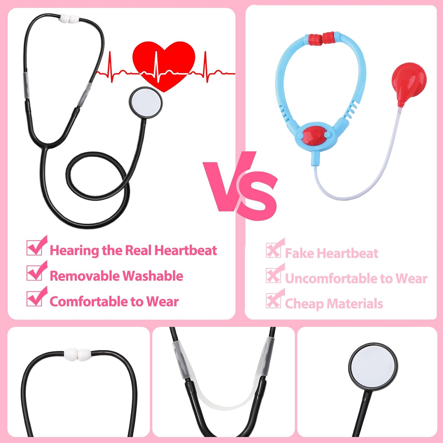 Doctor Costume for Kids, Halloween Costumes Career Day Costume for Kids aged 3-8, Kids Scrubs with Lab Coat - Image 5