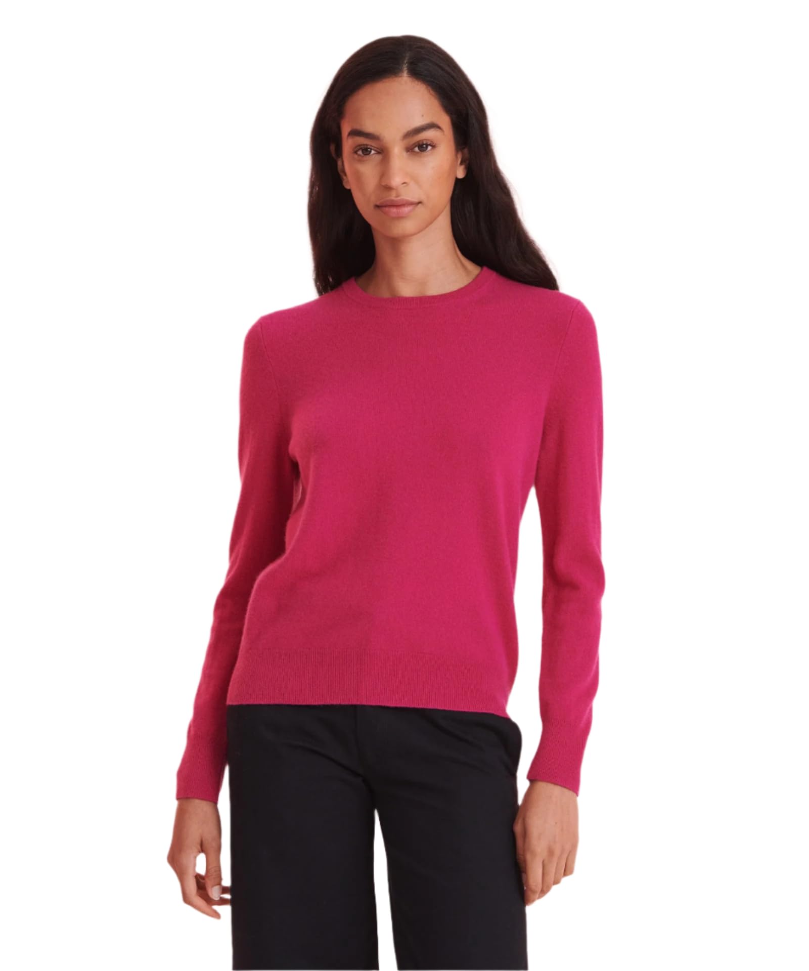NAADAM Women's The Original Cashmere Crewneck Sweater, Magenta, S
