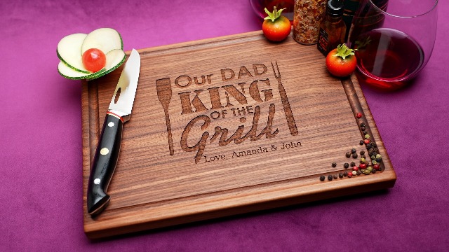 Tabla de cortar personalizada de madera rectangular miniatura 7