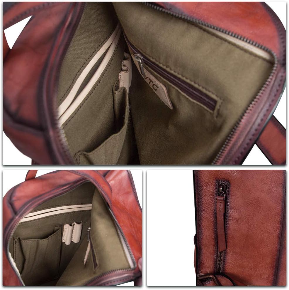 Genuine Leather Sling Bag for Men and Women Vintage Large Sling Backpack Shoulder Crossbody Chest Bag for Ipad - Image 6