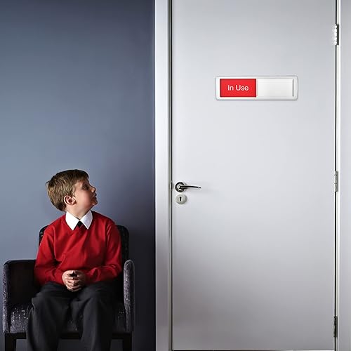 Miniatura 7 de Señales de privacidad ocupadas vacantes, 2 señales indicadoras de puertas ocupadas deslizantes, letreros de puerta ocupada vacante para oficina en